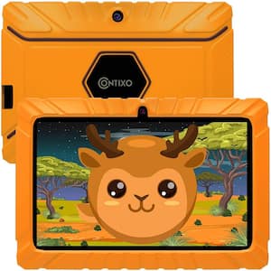 Kids Tablet 7 in. Android 10, 16 GB, Wi-Fi, Educational Tablet for Kids with Pre-Loaded Apps and Kid-Proof Case, Orange