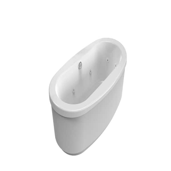 JACUZZI INIZIO 65.5 in. x 35.625 in. Whirlpool Bathtub with Center Drain in White