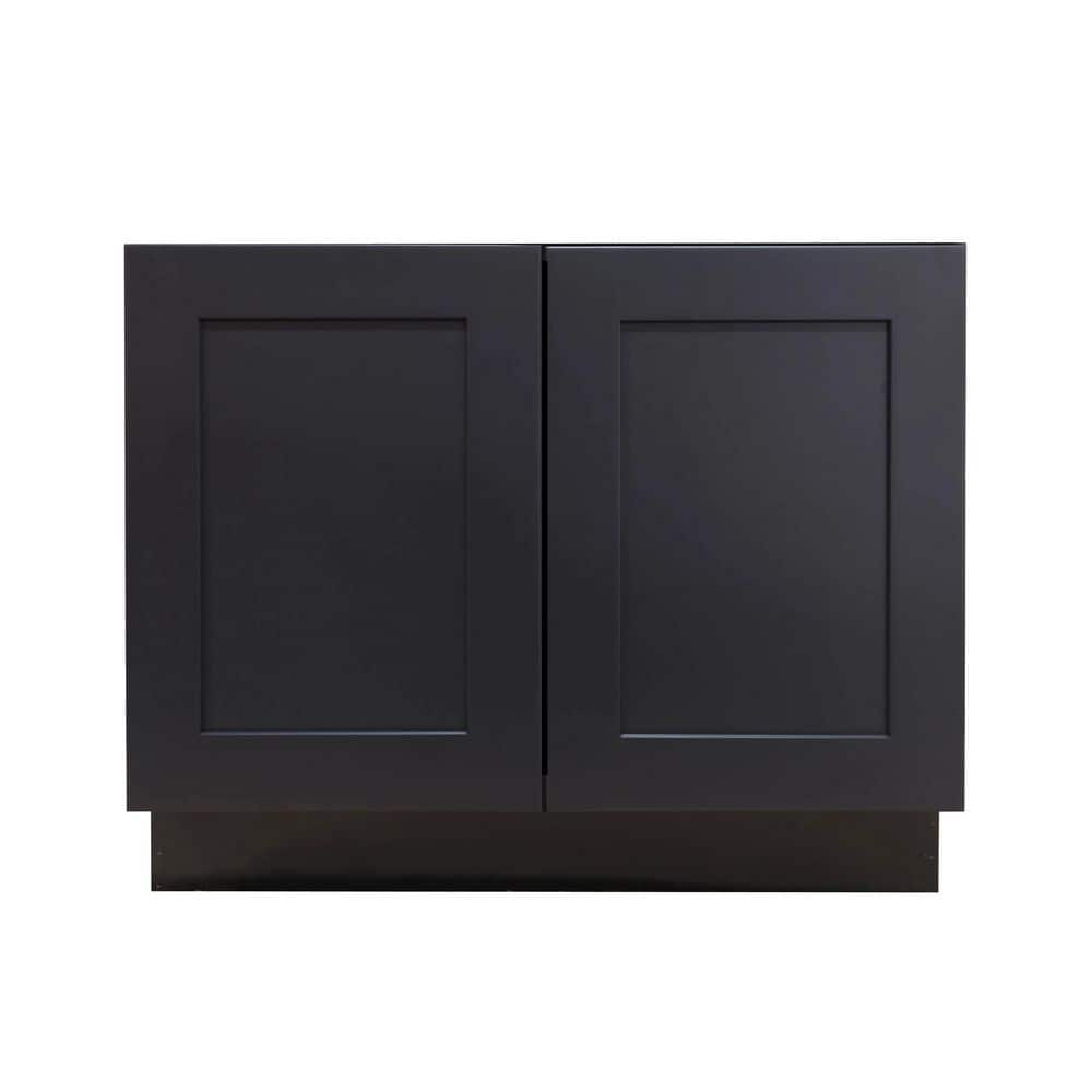 Shaker Assembled 36 in. W x 34.5 in. H x 24 in. D Full Height Door Base Cabinet in Charcoal Black price history on PriceWatchPro