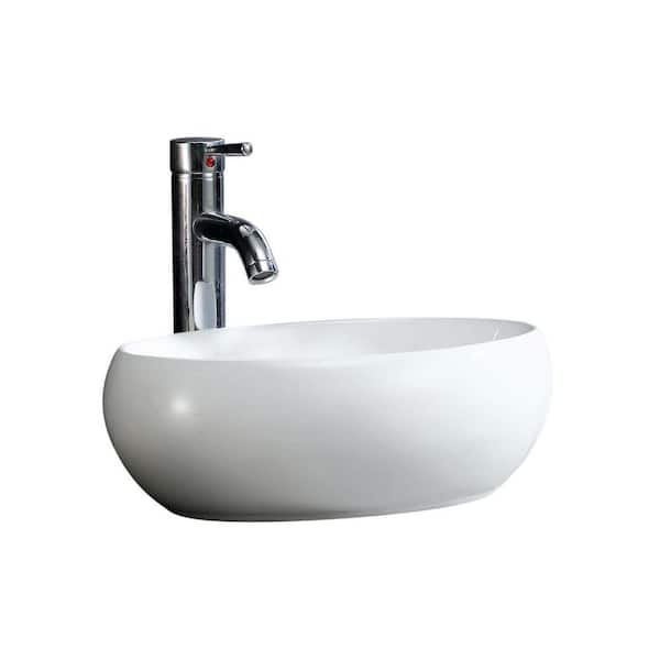 Fine Fixtures Modern Ceramic Oval Vessel Bathroom Sink with Overflow &  Reviews