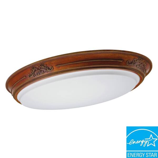 Lithonia Lighting Heritage 2-Light Amber-Walnut Fluorescent Ceiling-Mount Fixture