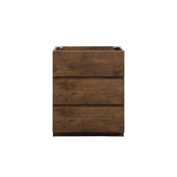 24 in. Bath Vanity Cabinet without Top in Walnut Assembled