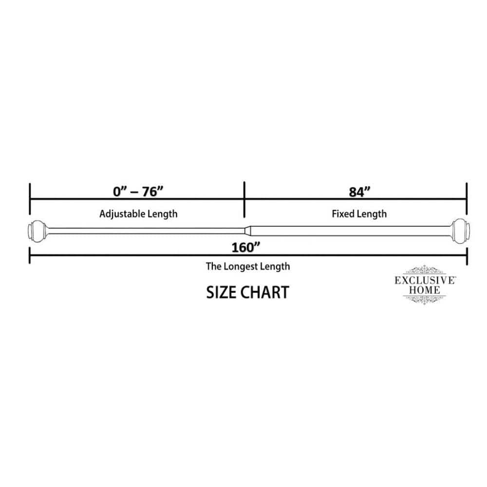 Adjustable Matte Silver Curtain Rod with Clear Crystal Finials