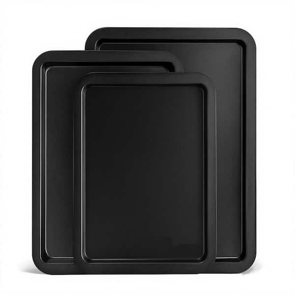 3-Piece Nonstick Ceramic Gray Baking Sheet Pan Set with Wider Grips, Oven Safe up to 450℉, for Cookies, Bread