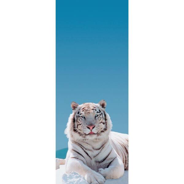 The Wallpaper Company 21.75 sq. ft. Panel White Tiger Wallpaper-DISCONTINUED