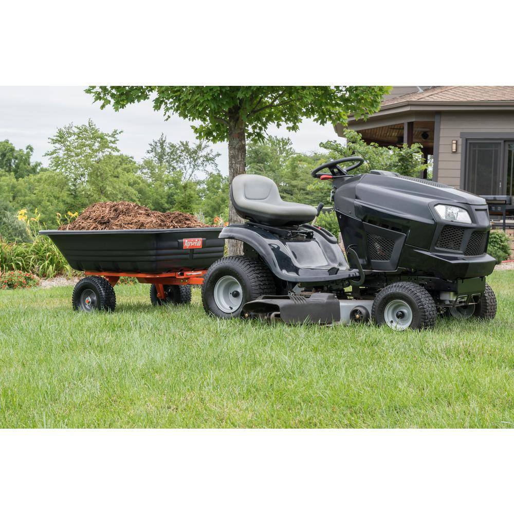 Black Poly Dump Cart with Steel Frame and Pneumatic Tires