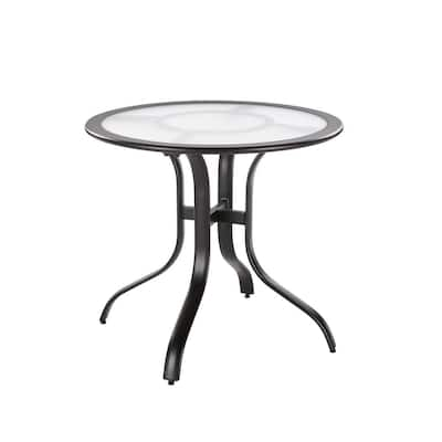 Hampton Bay 48 in. Commercial Aluminum Round Outdoor Patio Slat Top ...