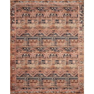 Layla Mocha/Blush 2 ft. 3 in. x 3 ft. 9 in. Distressed Bohemian Printed Area Rug