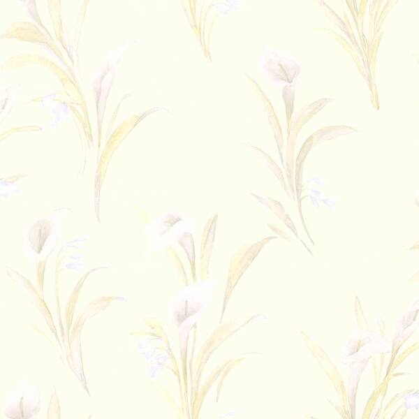 Brewster 56.4 sq. ft. Vivianne Peach Iris Floral Wallpaper