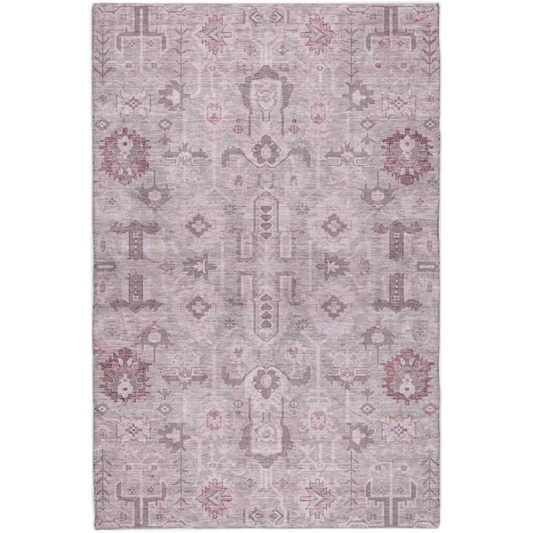 Dream Shag Premium Machine Washable Abstract ADS697 Pink 3 ft. x 5 ft. Area Rug
