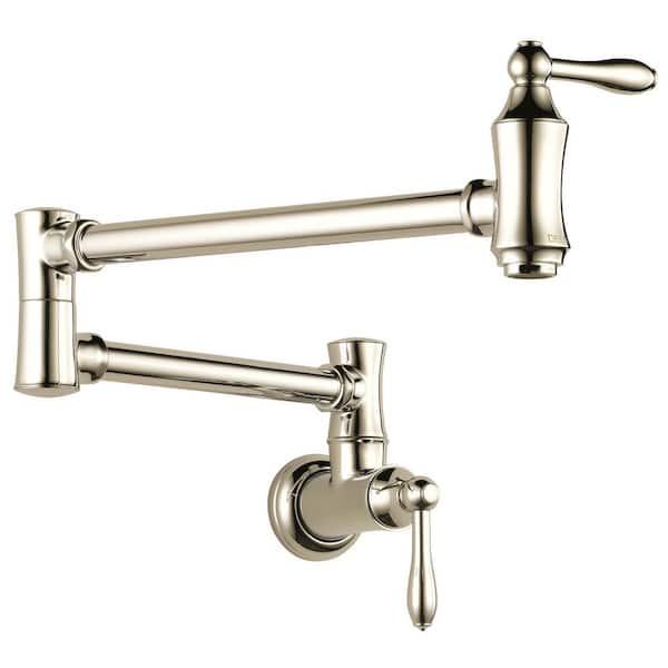 Delta Traditional Wall-Mounted Pot Filler in Polished Nickel