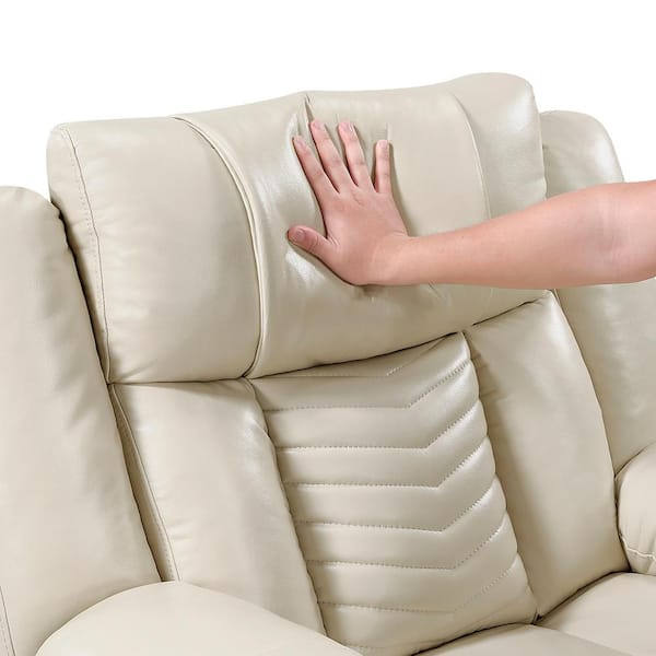 Lazzara Durant 87 in. W Pillow Top Arm Faux Leather Rectangle