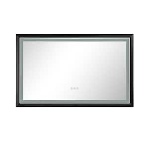 42 in. W x 24 in. H Rectangular Aluminium Framed Dimmable Wall LED Bathroom Vanity Mirror in Black