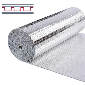 48 in. x 25 ft. Radiant Barrier Bubble Double-Sided Aluminum Foil Single Air BeadBubble Film Reflective Insulation