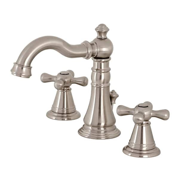 Kingston Brass American Classic 8 in. Widespread 2-Handle Bathroom Faucet in Brushed Nickel