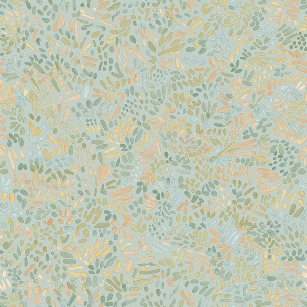 Tempaper Robin's Egg Brushstroke Garden Vinyl Peel and Stick Wallpaper Roll (Covers 28 sq. ft.)