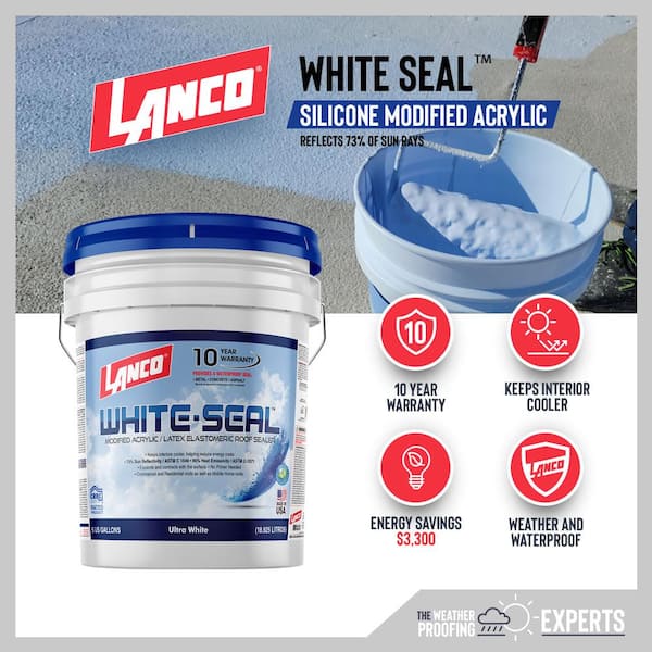 White-Seal 5 Gal. Acrylic Elastomeric White Reflective Roof Sealer