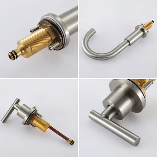 8 in. Widespread 2-Handle High-Arc Bathroom Faucet in Brushed Nickel