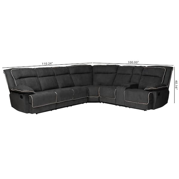 Sabella navy deals leather reclining sofa