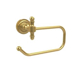 Retro Dot Collection European Style Single Post Toilet Paper Holder in Unlacquered Brass