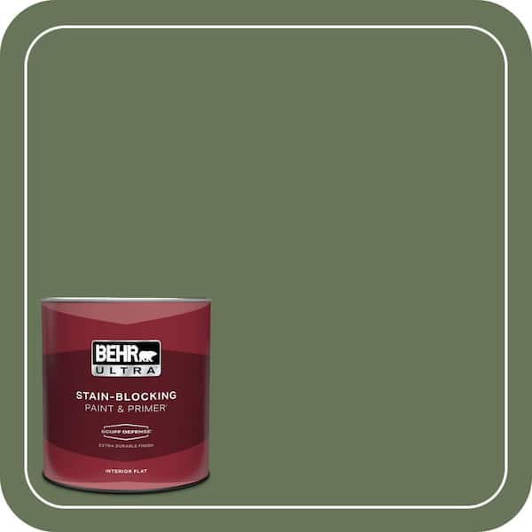 BEHR ULTRA 1 qt. #PPU10-01 Scallion Extra Durable Flat Interior Paint & Primer