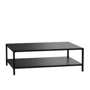 Black Rectangle Steel Outdoor Side Table