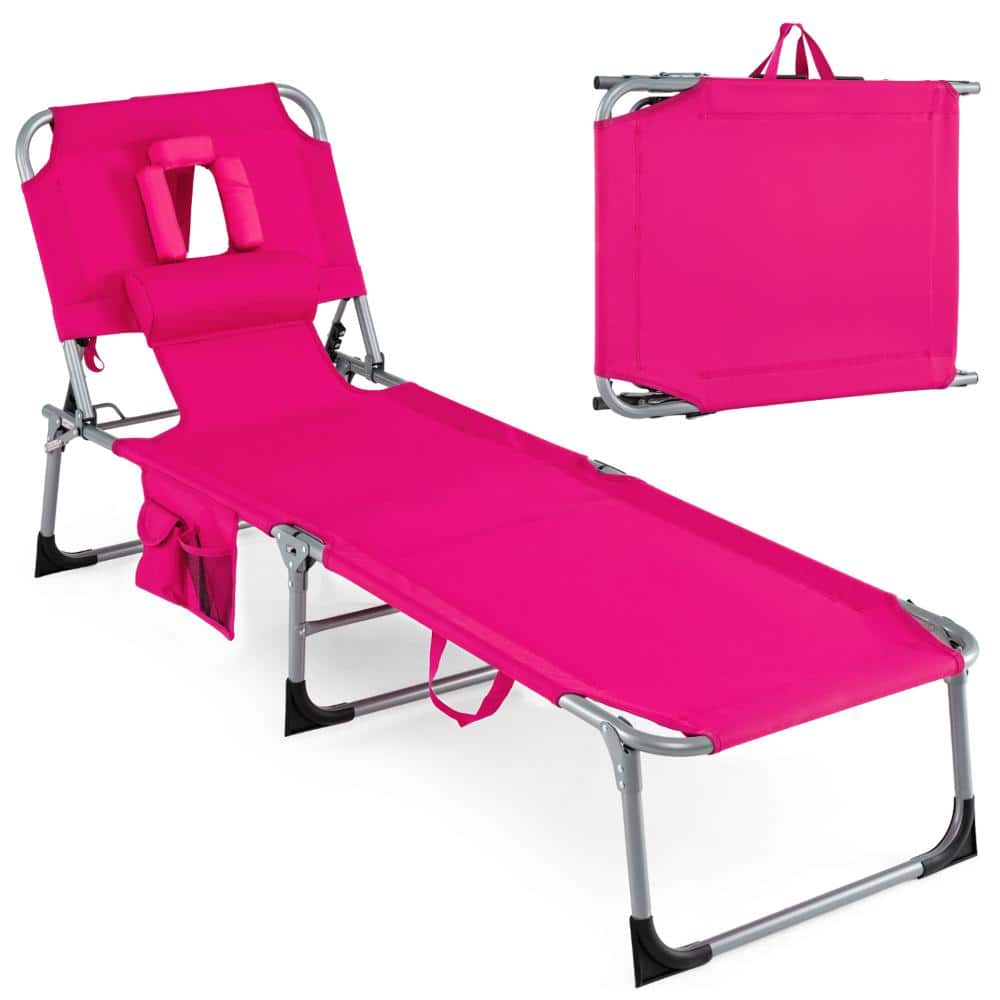 66.5-76 in. Oxford Fabric Folding Tanning Chair with Face Hole, Arm Slots and Carry Strap, Pink price history on PriceWatchPro
