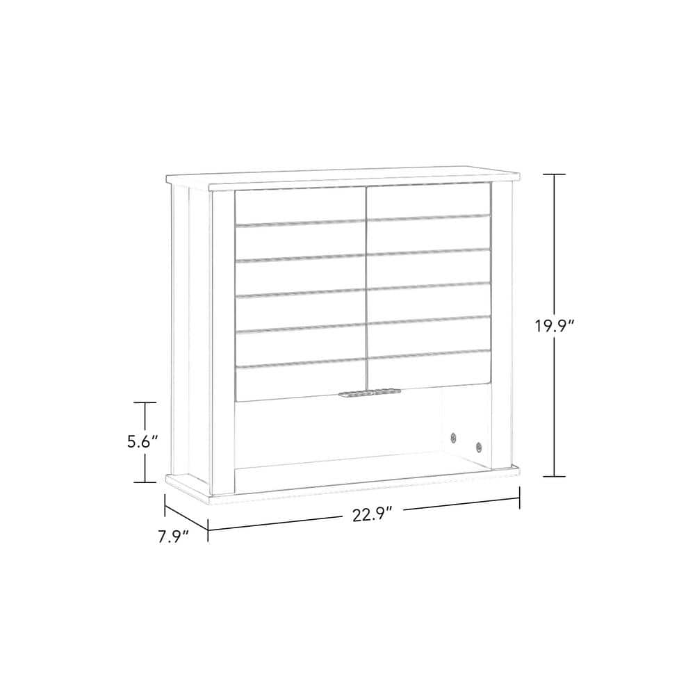White MDF Two-Door Wall Mounted Storage Cabinet