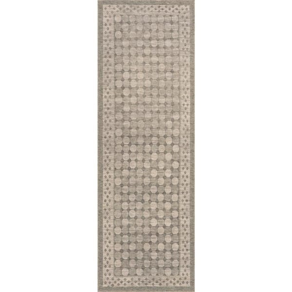 Saralie Traditional Geometric Indoor Washable Area Green 3 ft. x 8 ft. Indoor Runner Rug