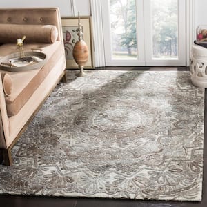 Marquee Gray/Ivory 9 ft. x 12 ft. Floral Oriental Area Rug