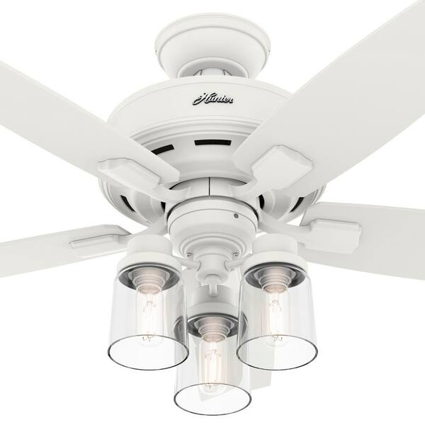 Hunter Bennett 44 In Indoor Fresh, 42 Inch White Ceiling Fan With Light And Remote Control