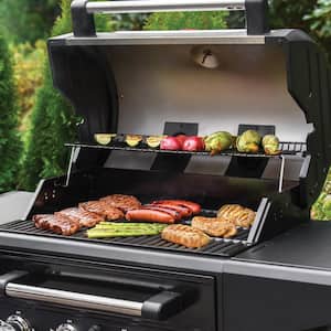 Flavor Pro 4-Burner Propane, Wood Gas Grill with Multi-Fuel Flavor Drawer in Silver