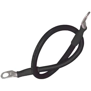 Tinned Copper Battery Assembly, 2 AWG, Black, 2 ft.