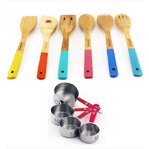 10-Piece Wooden Utensil and Measuring Cup Set