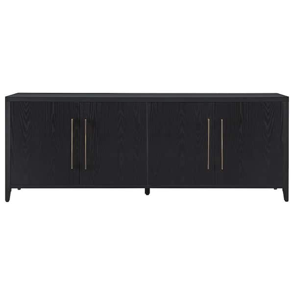 Meyer&Cross Jasper 68 in. Black Grain TV Stand Fits TV's up to 75 in.