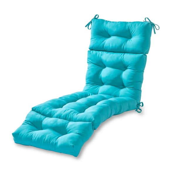 Greendale Home Fashions Solid Teal Outdoor Chaise Lounge Cushion