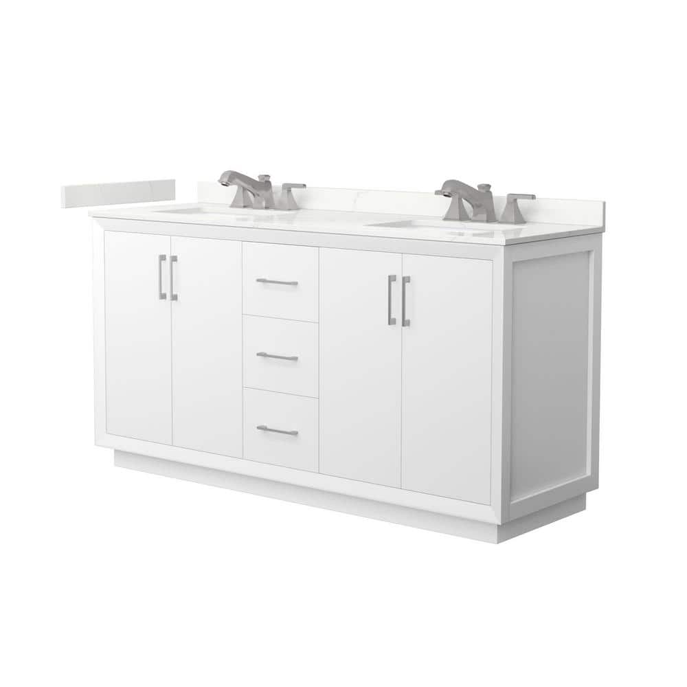 Strada 66 in. W x 22 in. D x 35 in. H Double Bath Vanity in White with Giotto Quartz Top price history on PriceWatchPro