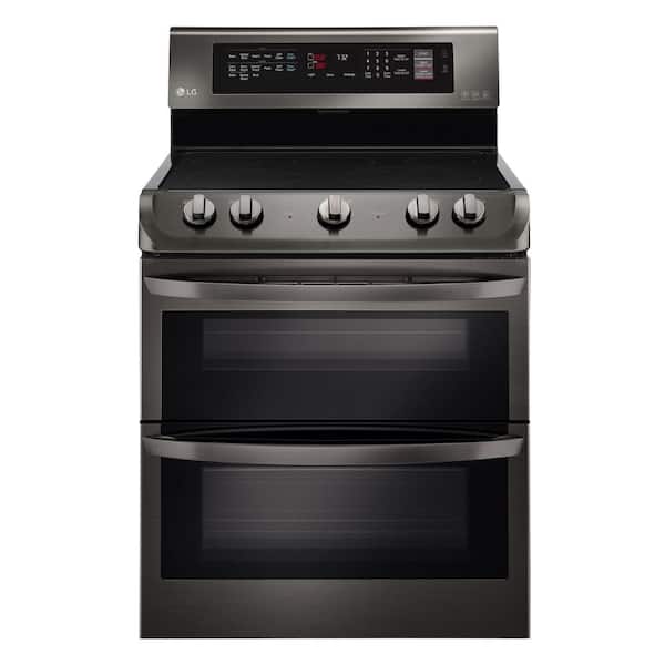 LG 7.3 cu. ft. Double Oven Electric Range with ProBake Convection, Self Clean and EasyClean in Black Stainless Steel