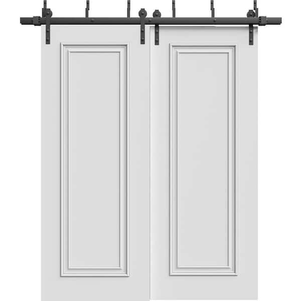 7811 48 in. x 84 in. Sold Core White Enamel Color Wood Sliding Barn Door with Hardware Kit