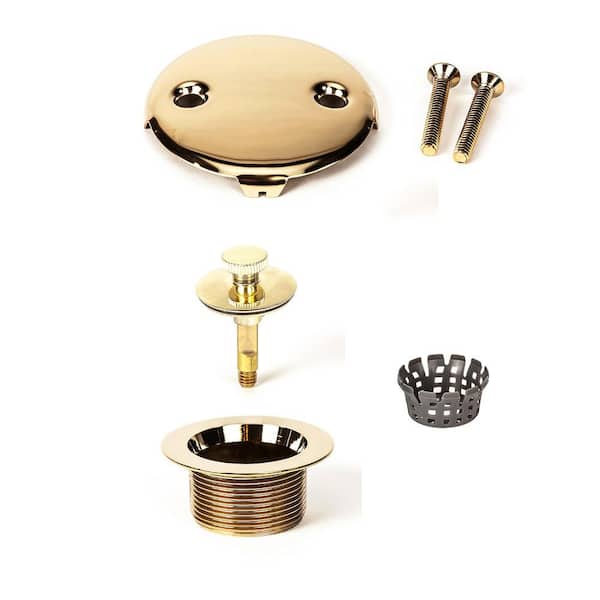 PF WaterWorks Lift Turn Tub Drain Trim Kit, Polished Brass