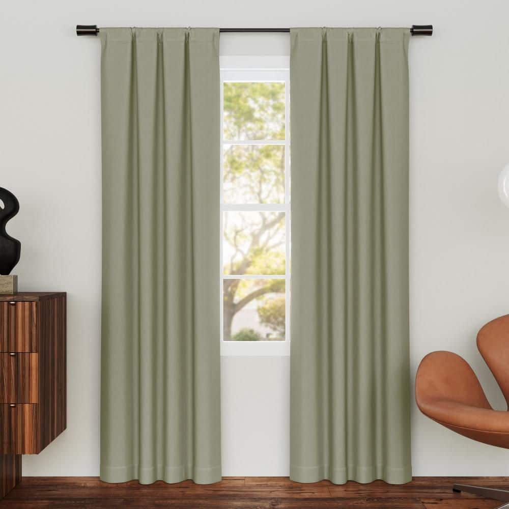 Prescott Sage Green Polyester 37 in. W x 84 in. L Rod Pocket 100% Blackout Curtain (Set of 2) price history on PriceWatchPro