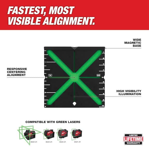 Milwaukee High Visibility Centering Alignment Target for Laser