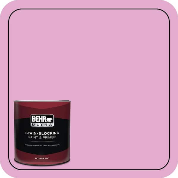 BEHR ULTRA 1 qt. #680A-3 Pink Bliss Flat Exterior Paint & Primer