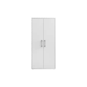 Eiffel 35.43 in. W x 73.43 in. H x 17.72 in. D 4-Shelf Freestanding Cabinet in White Gloss