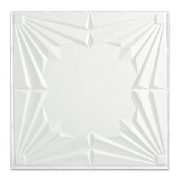 Fasade Art Deco 2 ft. x 2 ft. Vinyl Lay-In Ceiling Tile in Gloss White