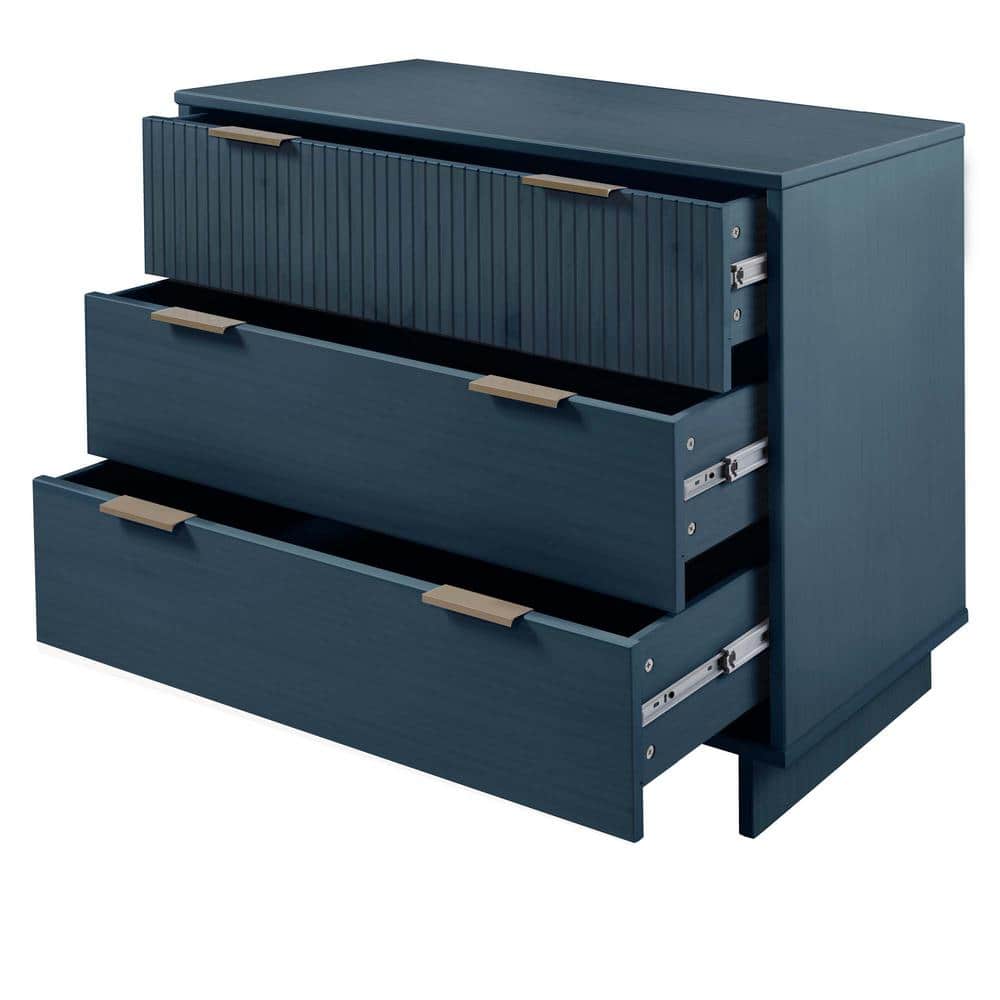 Midnight Blue Double Dresser Set with Soft Close Drawers