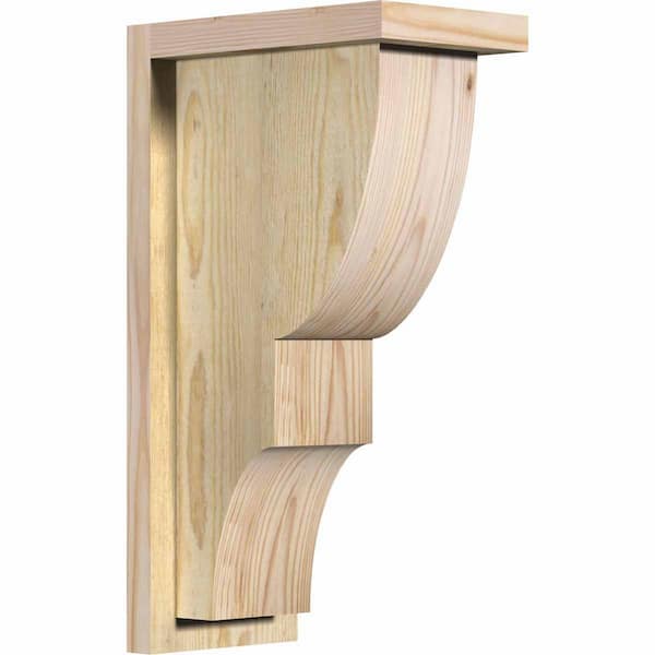 Ekena Millwork 6 in. x 10 in. x 18 in. Douglas Fir Ridgewood Rough Sawn Corbel with Backplate