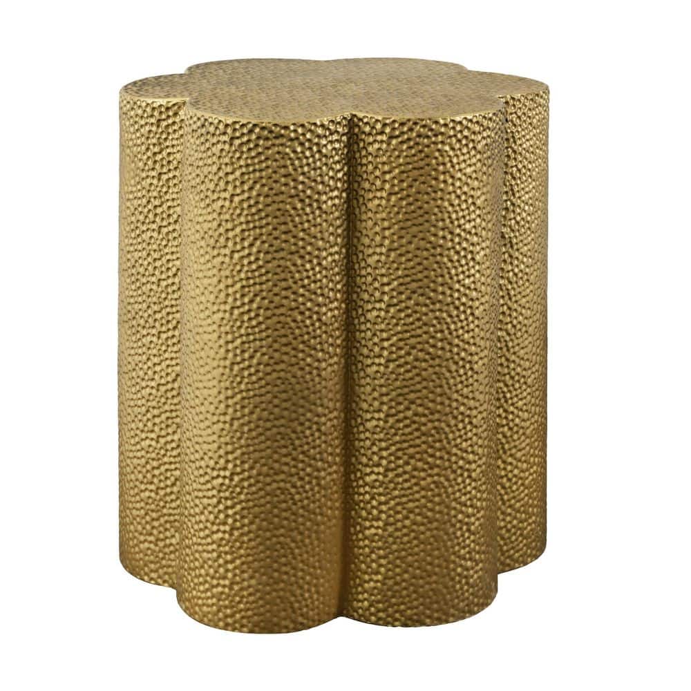 17.72 in. Antique Gold Flower-Shaped Iron Indoor & Outdoor End Table, Side Table price history on PriceWatchPro