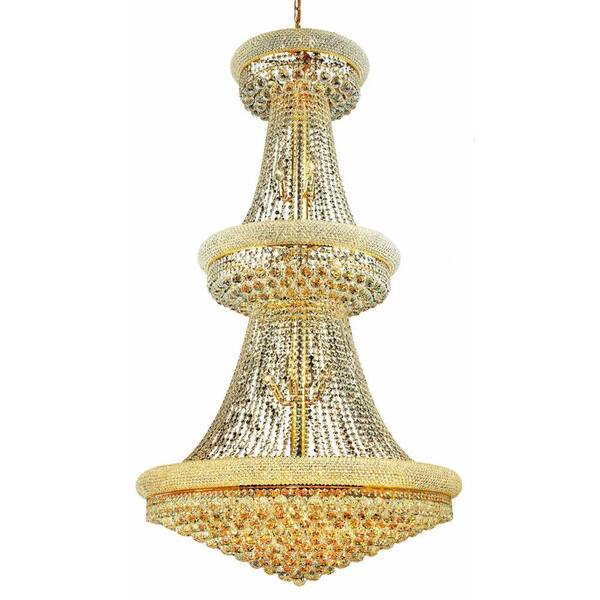 Elegant Lighting 32-Light Gold Chandelier with Crystal Clear