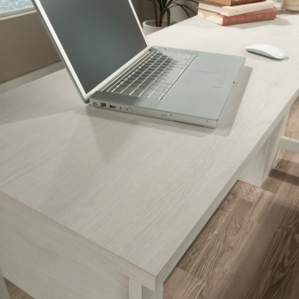 Glacier Oak L-Shaped Executive Desk with Drawer and Filing Cabinet